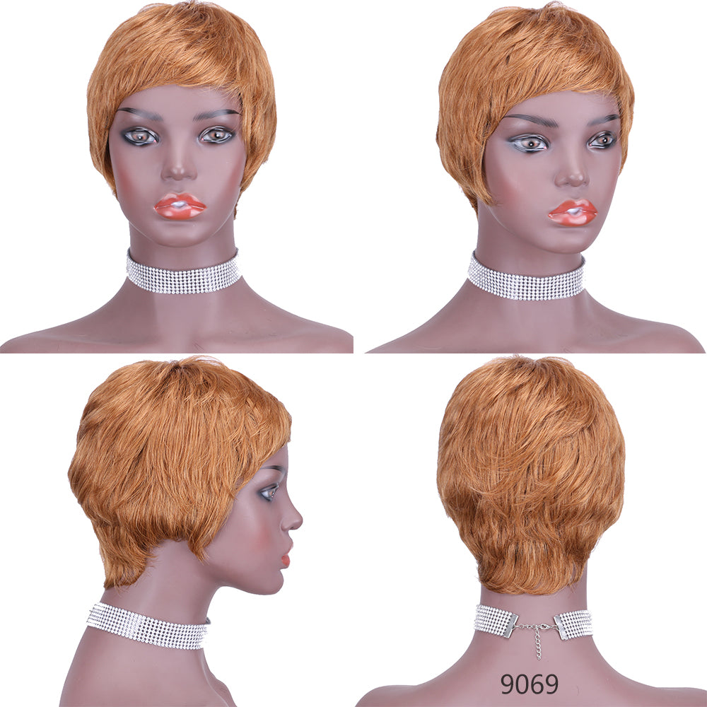 Pixie Cut wig 100%Human Hair Short Wigs Layered Wigs Full Machine Made Wig  item#9069