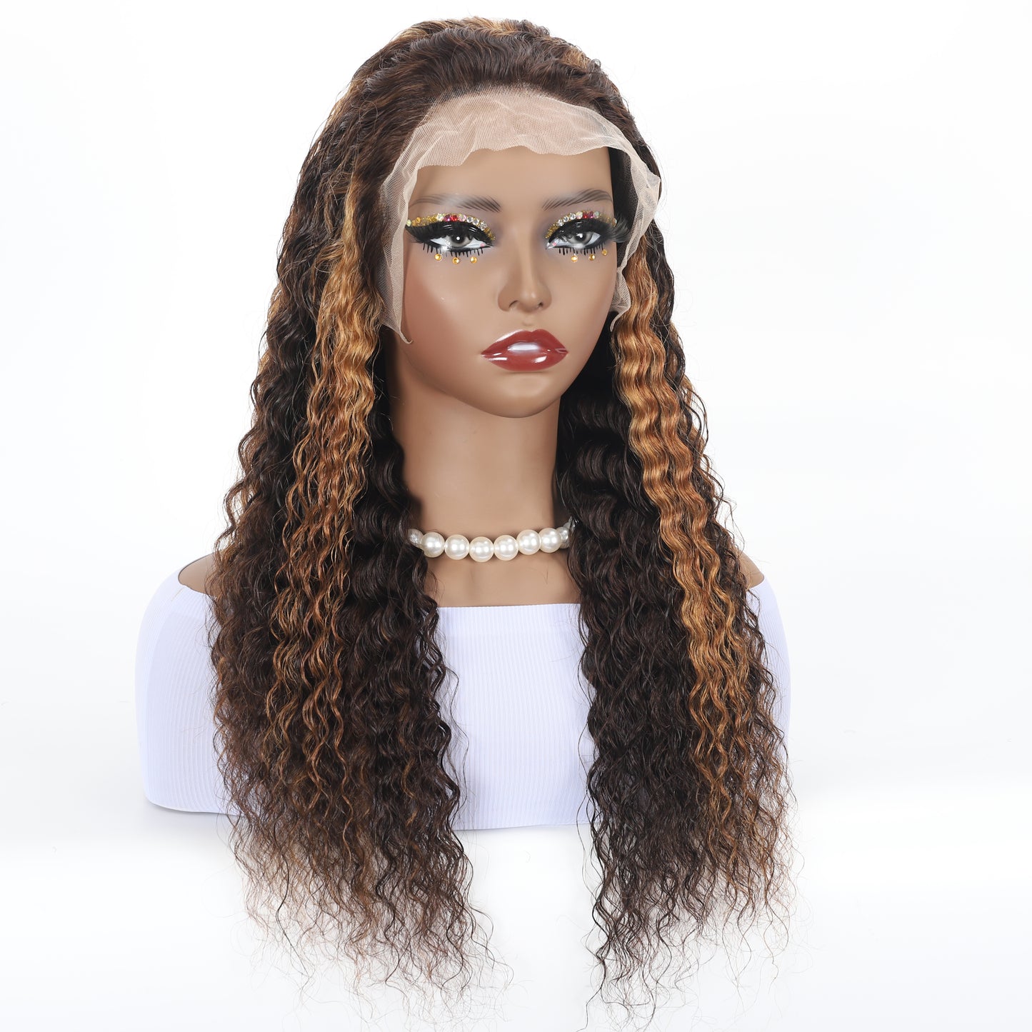 A HIGH-END Lace Frontal Wig Hand Tied 13*4 100%Virgin Remy Human Hair Bundle Wig Natural Deep Wave item#1340DW