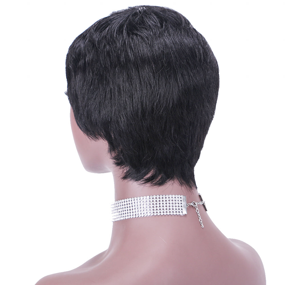 Pixie Cut wig 100%Human Hair Short Wigs Layered Wigs Full Machine Made Wig  item#9127