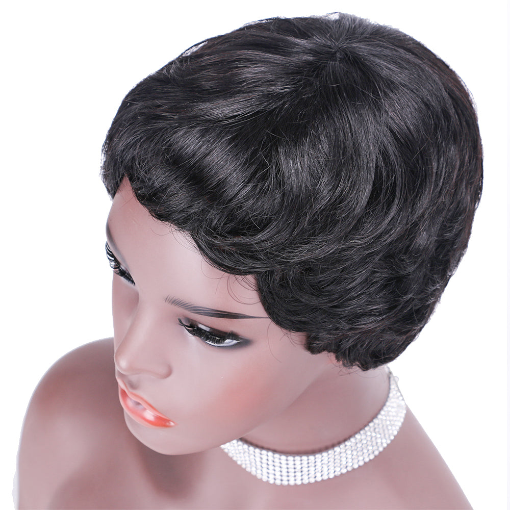 Pixie Cut wig 100%Human Hair Short Wigs Layered Wigs Full Machine Made Wig  item#9077