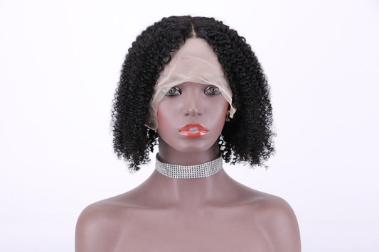 Lace Frontal Wig 13x1 T Part Lace 100%Human Hair Jerry curl item#9038