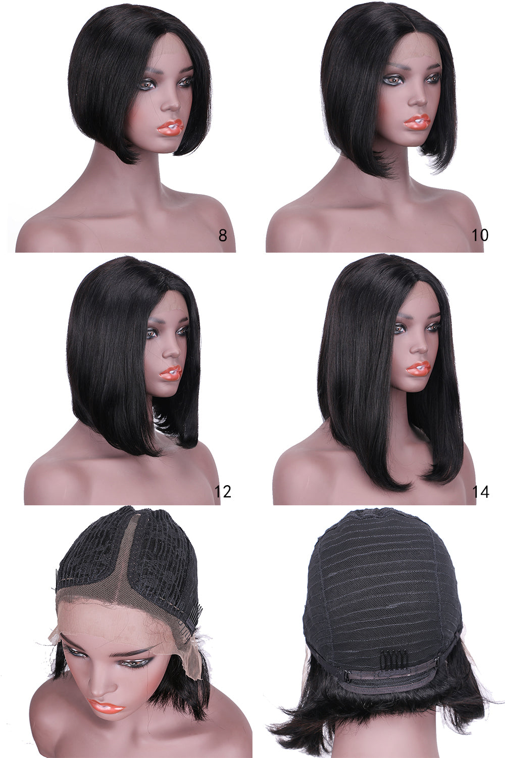 Lace Frontal Wig 13x1 T Part Lace 100%Human Hair BOB item#9038