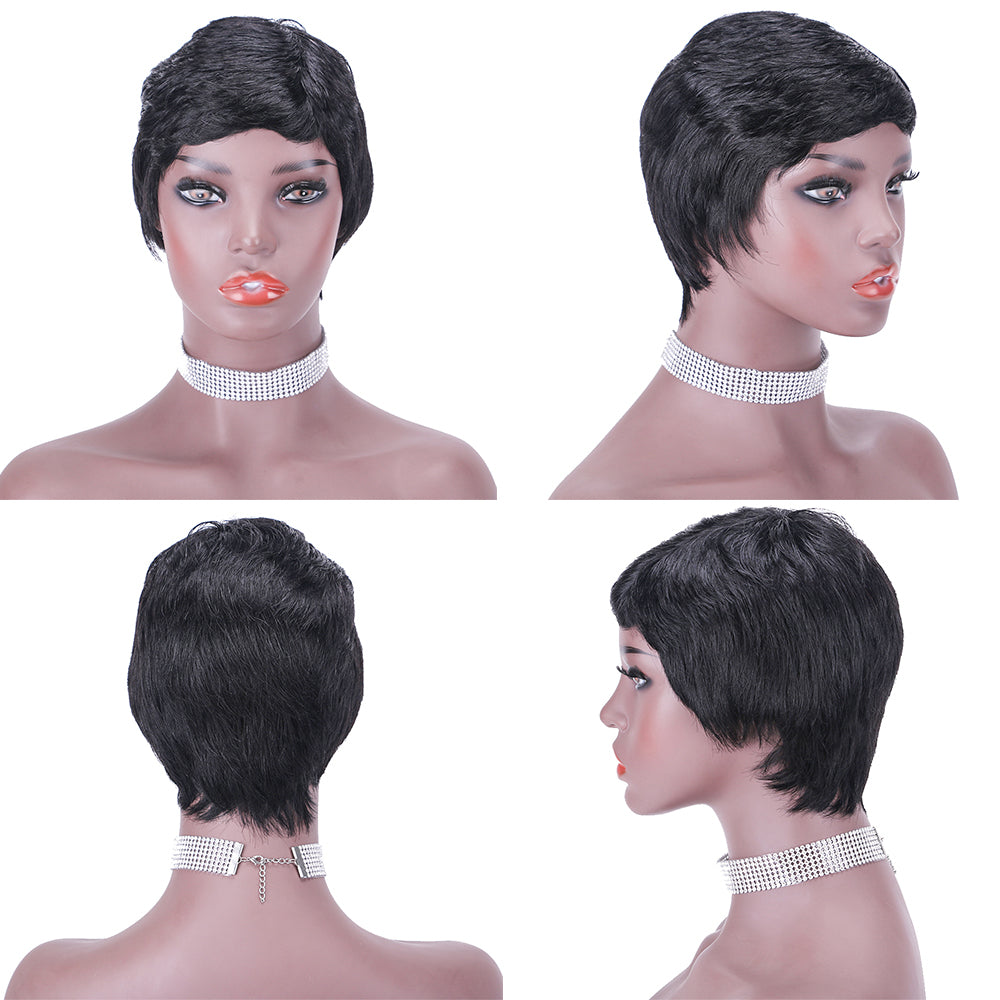 Pixie Cut wig 100%Human Hair Short Wigs Layered Wigs Full Machine Made Wig  item#9127