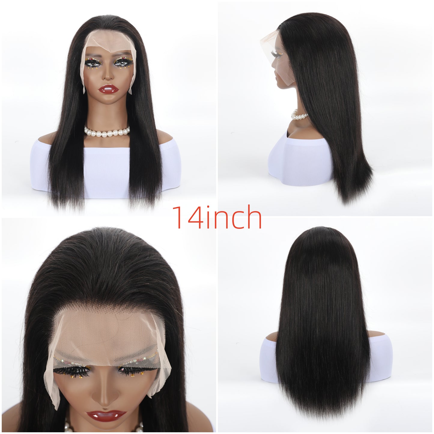 A HIGH-END Lace Frontal Wig Hand Tied 13*4 100%Virgin Remy Human Hair Bundle Wig Straight item#1340ST