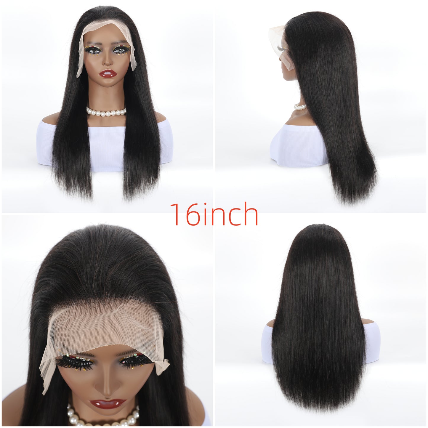 A HIGH-END Lace Frontal Wig Hand Tied 13*4 100%Virgin Remy Human Hair Bundle Wig Straight item#1340ST