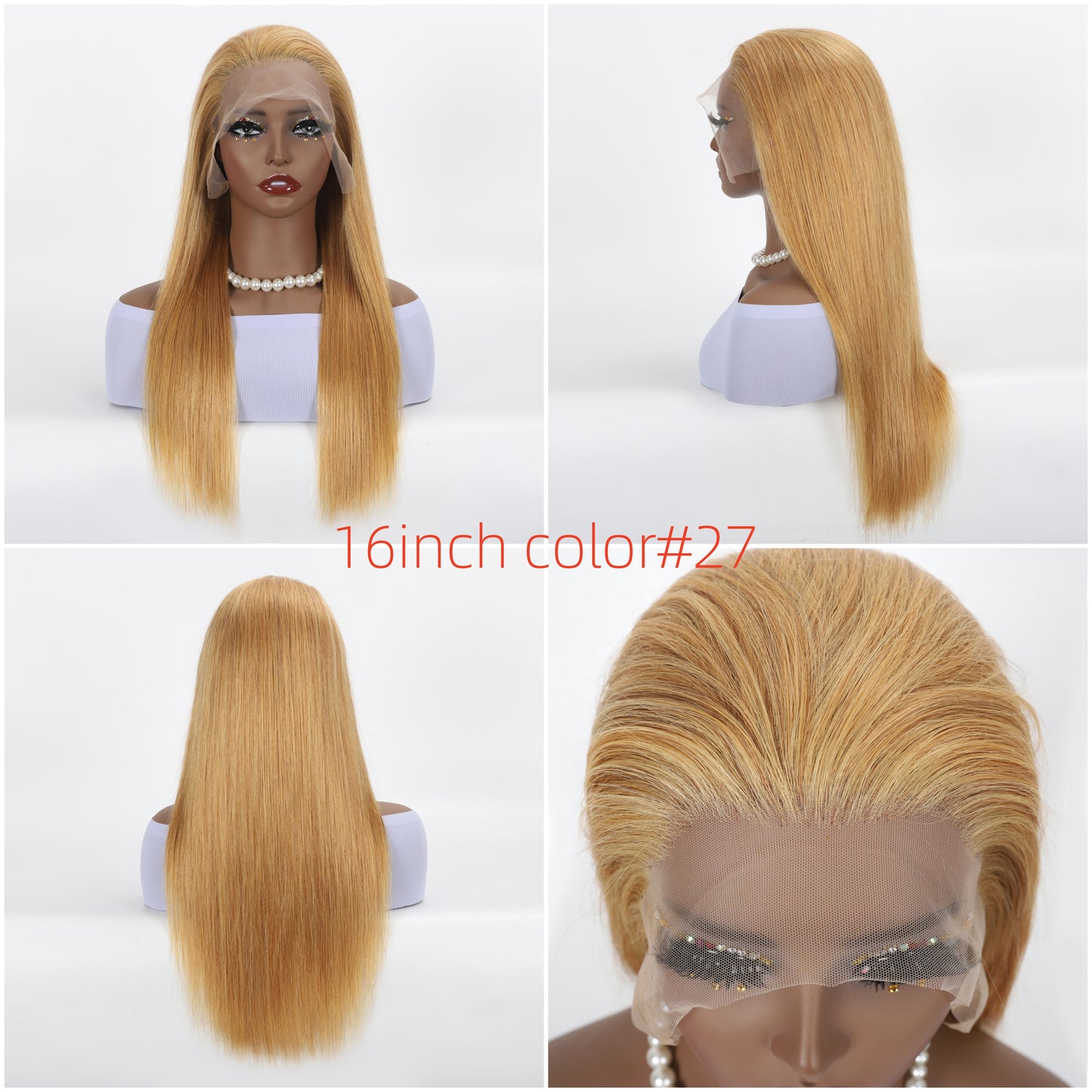 A HIGH-END Lace Frontal Wig Hand Tied 13*4 100%Virgin Remy Human Hair Bundle Wig Straight item#1340ST