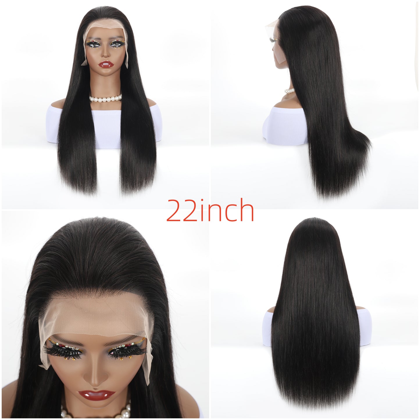 A HIGH-END Lace Frontal Wig Hand Tied 13*4 100%Virgin Remy Human Hair Bundle Wig Straight item#1340ST