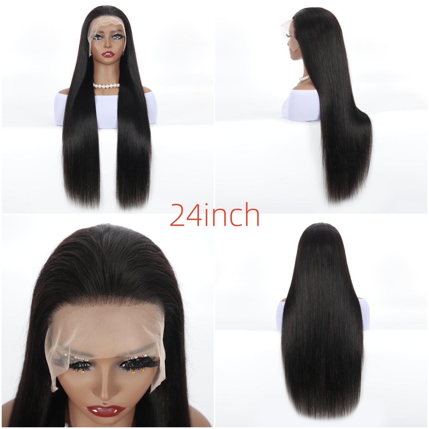 A HIGH-END Lace Frontal Wig Hand Tied 13*4 100%Virgin Remy Human Hair Bundle Wig Straight item#1340ST