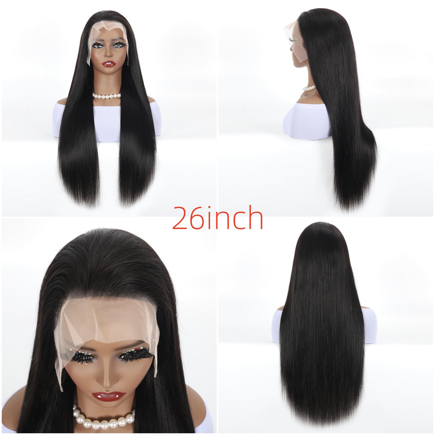 A HIGH-END Lace Frontal Wig Hand Tied 13*4 100%Virgin Remy Human Hair Bundle Wig Straight item#1340ST