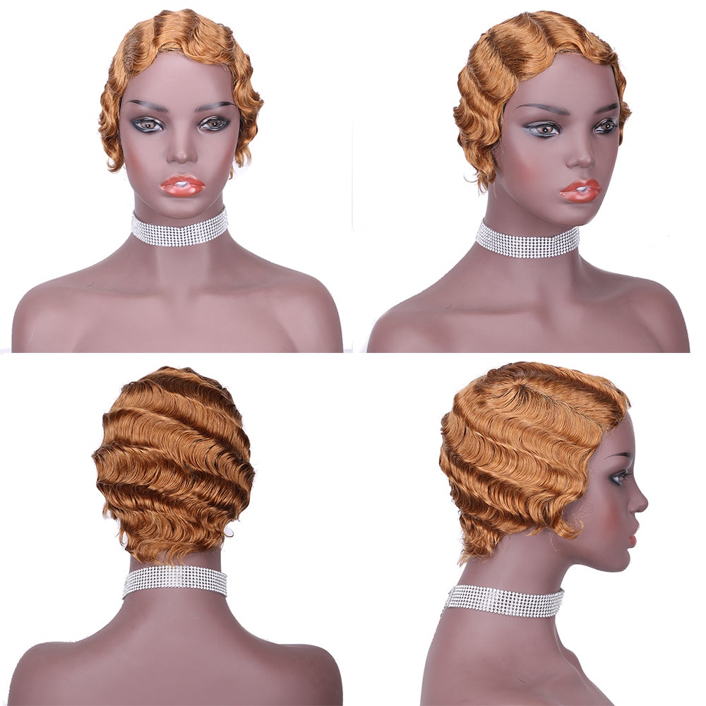 Pixie Cut wig 100%Human Hair Short Wigs Layered Wigs Full Machine Made Wig  item#9012