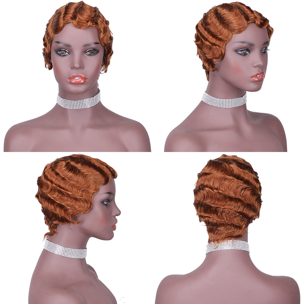 Pixie Cut wig 100%Human Hair Short Wigs Layered Wigs Full Machine Made Wig  item#9012