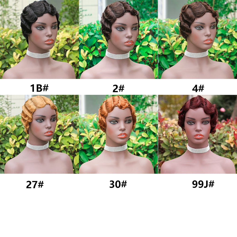 Pixie Cut wig 100%Human Hair Short Wigs Layered Wigs Full Machine Made Wig  item#9012